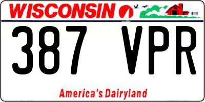 WI license plate 387VPR