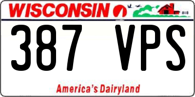 WI license plate 387VPS