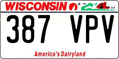 WI license plate 387VPV