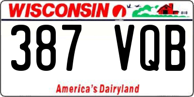 WI license plate 387VQB