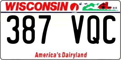 WI license plate 387VQC