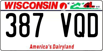 WI license plate 387VQD