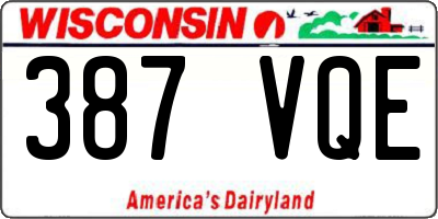 WI license plate 387VQE