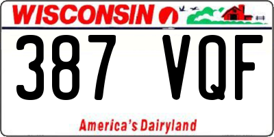 WI license plate 387VQF