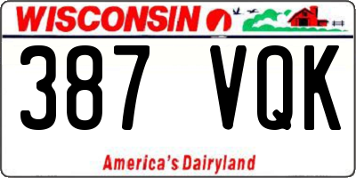 WI license plate 387VQK