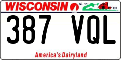 WI license plate 387VQL