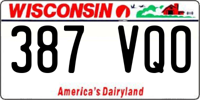 WI license plate 387VQO