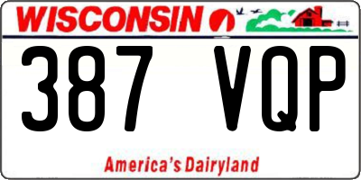WI license plate 387VQP