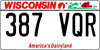 WI license plate 387VQR
