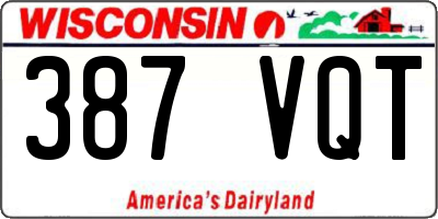 WI license plate 387VQT