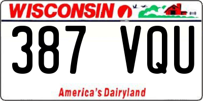 WI license plate 387VQU