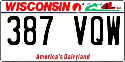 WI license plate 387VQW