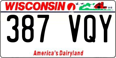 WI license plate 387VQY