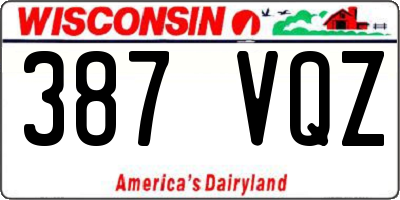 WI license plate 387VQZ