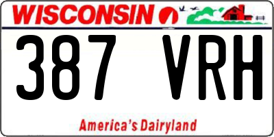 WI license plate 387VRH