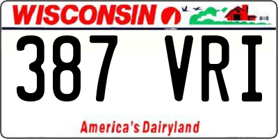WI license plate 387VRI