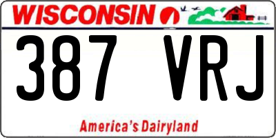 WI license plate 387VRJ