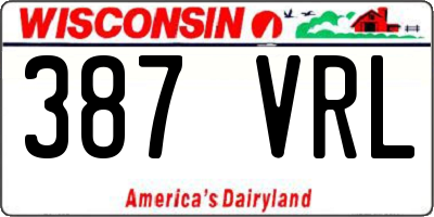 WI license plate 387VRL