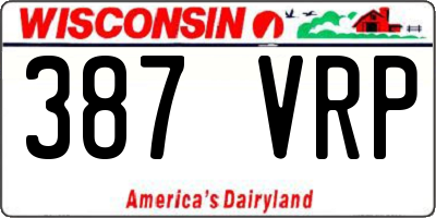 WI license plate 387VRP