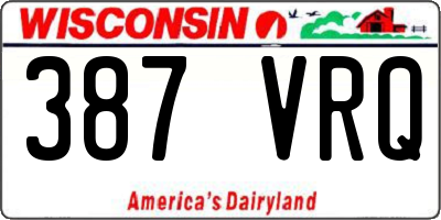 WI license plate 387VRQ