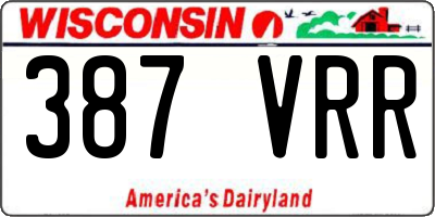 WI license plate 387VRR