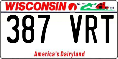 WI license plate 387VRT