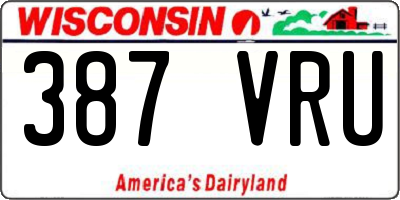 WI license plate 387VRU