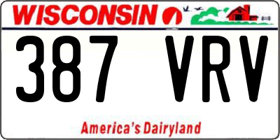 WI license plate 387VRV