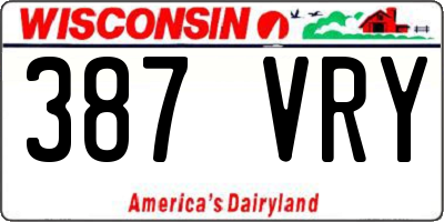 WI license plate 387VRY
