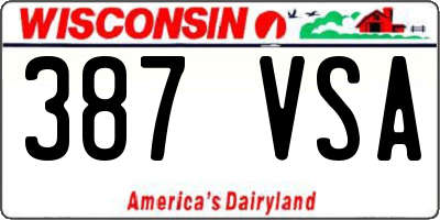 WI license plate 387VSA