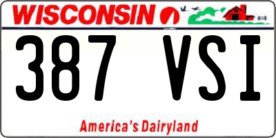 WI license plate 387VSI