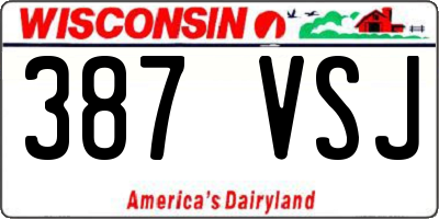 WI license plate 387VSJ