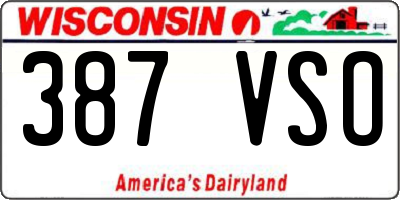WI license plate 387VSO