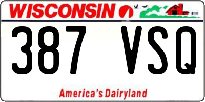 WI license plate 387VSQ