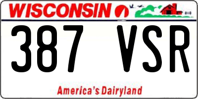 WI license plate 387VSR