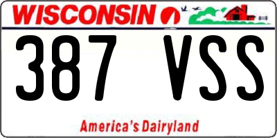 WI license plate 387VSS