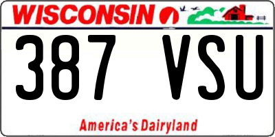 WI license plate 387VSU