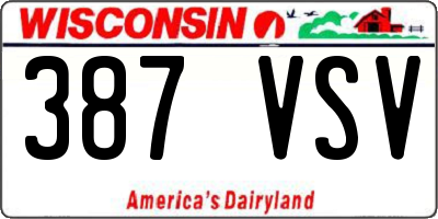 WI license plate 387VSV