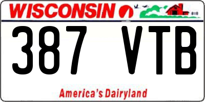 WI license plate 387VTB