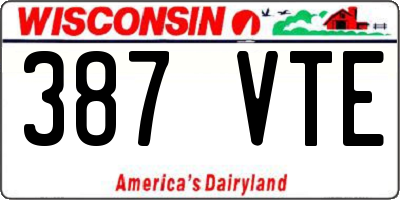 WI license plate 387VTE
