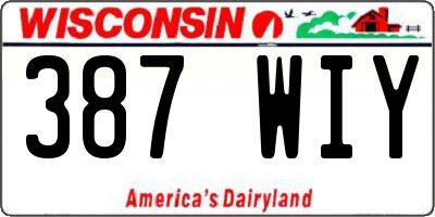 WI license plate 387WIY