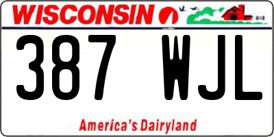 WI license plate 387WJL