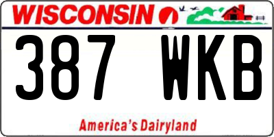 WI license plate 387WKB