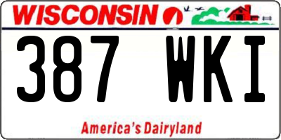 WI license plate 387WKI