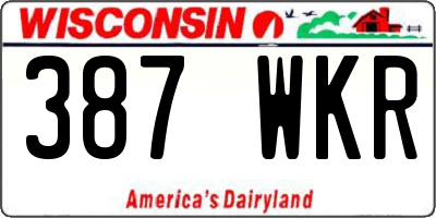 WI license plate 387WKR