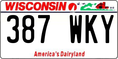 WI license plate 387WKY