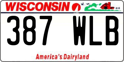 WI license plate 387WLB