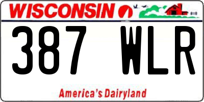 WI license plate 387WLR