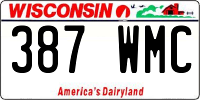 WI license plate 387WMC