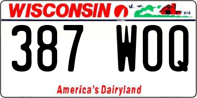 WI license plate 387WOQ